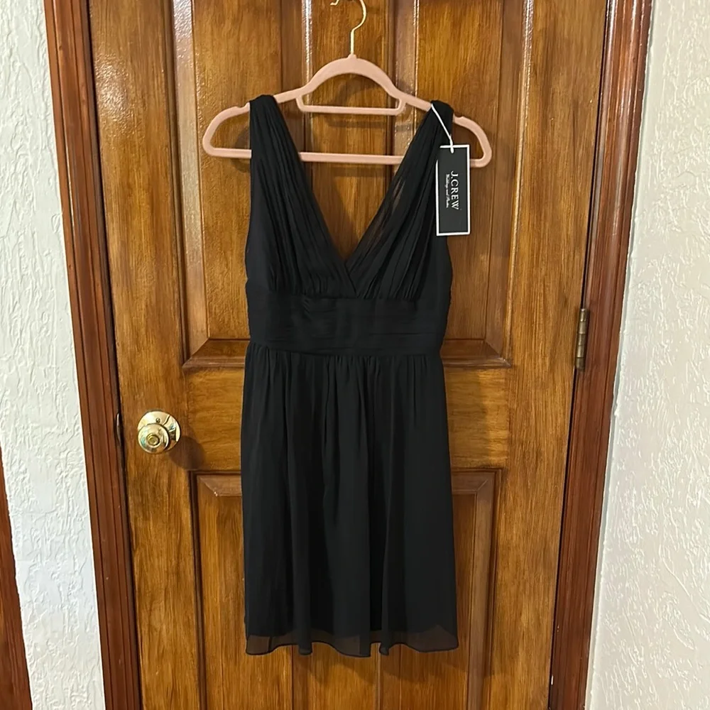 J.‎ Crew Black Silk Chiffon Ava Dress 4P